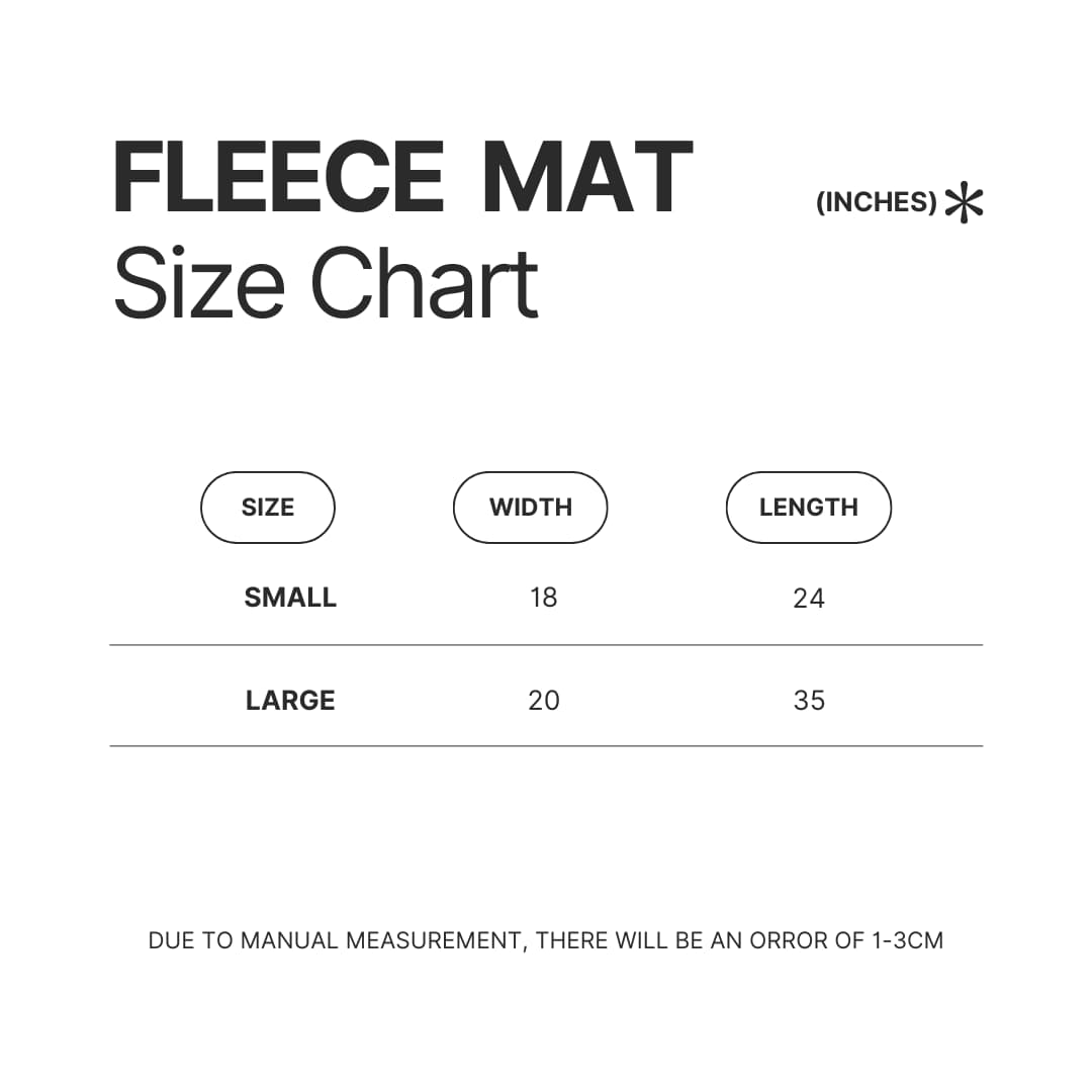 Fleece Mat Size Chart - Snoopy UK Shop
