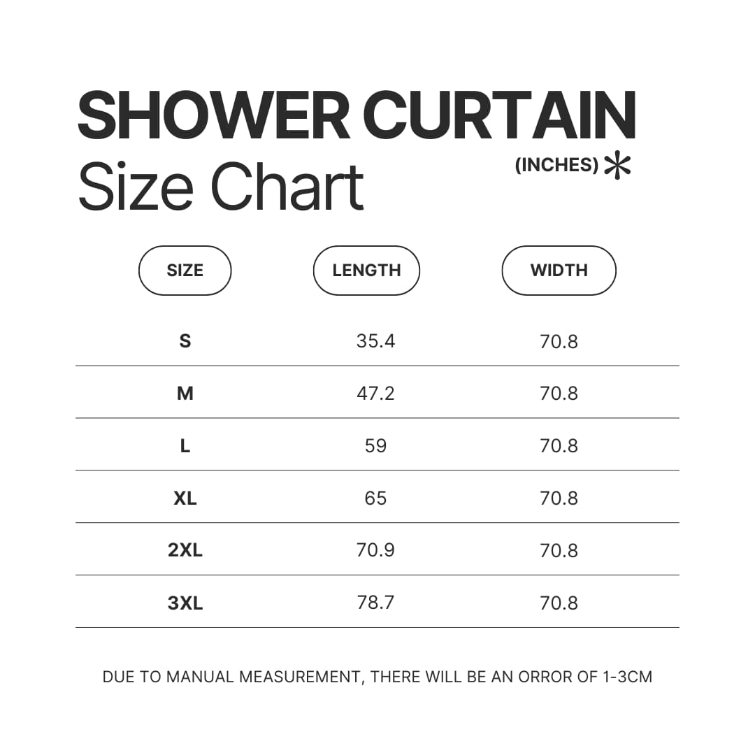 Shower Curtain Size Chart - Snoopy UK Shop