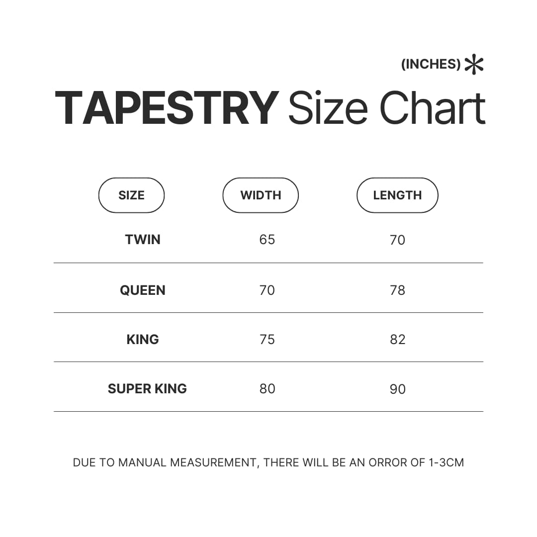 Tapestry Size Chart - Snoopy UK Shop