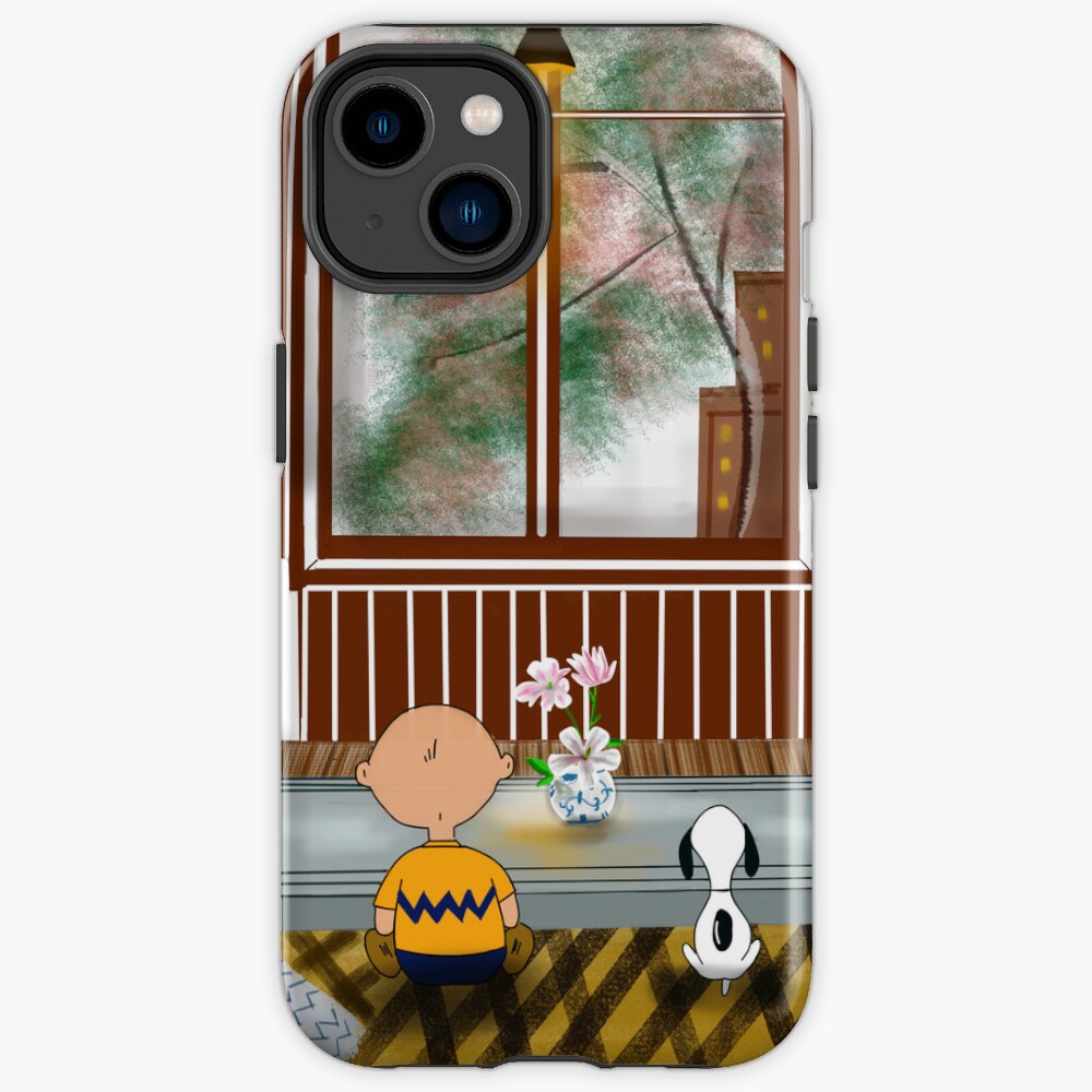Cozy Room Scene Inspired Snoopy And Charlie Brown Illustration Wholesome Digital Art Iphone Case