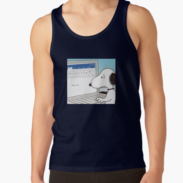 Snoopy Help Me Meme Tank Top - Image 6