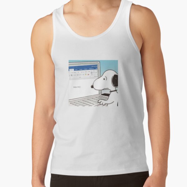 Snoopy Help Me Meme Tank Top
