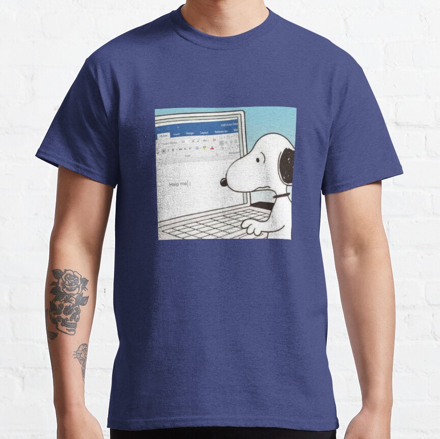 Snoopy Help Me Meme T-shirt - Image 5
