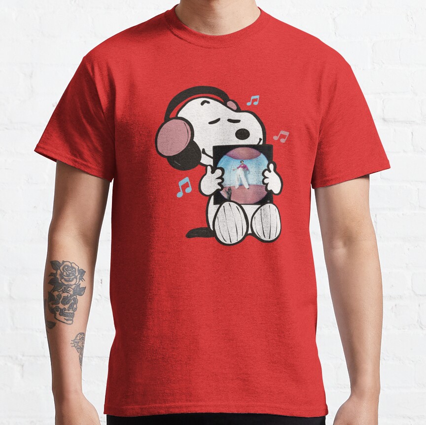Snoopy Listening To Fine Line T-shirt - Image 6