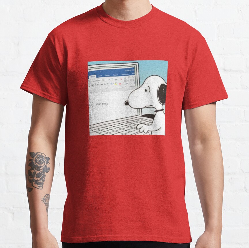 Snoopy Help Me Meme T-shirt - Image 6