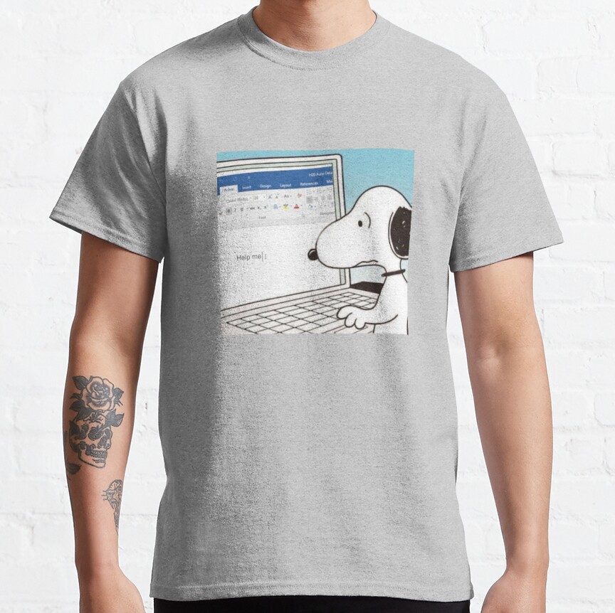 Snoopy Help Me Meme T-shirt - Image 4