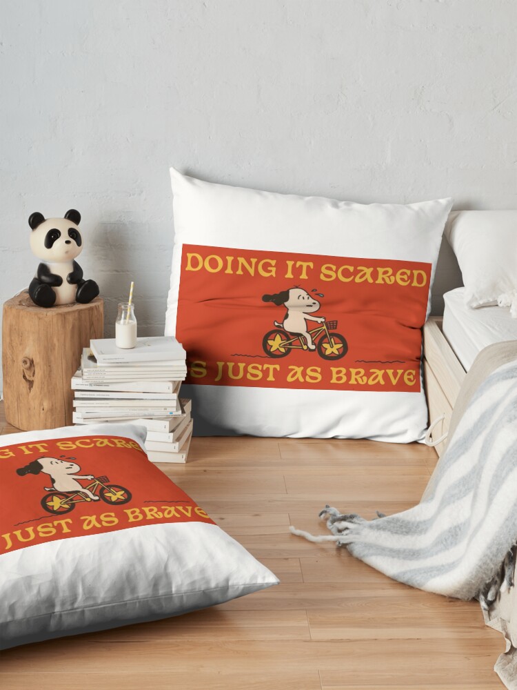 Doing It Scared Is Just As Brave Throw Pillow - Image 2