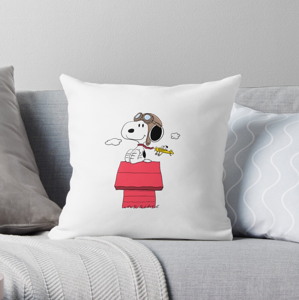 Pilot Snoopy Throw Pillow