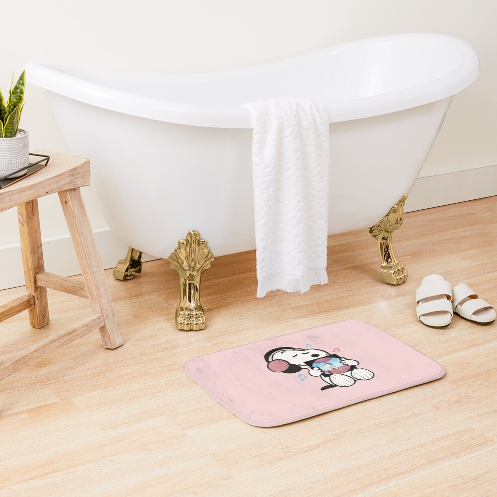 Snoopy Listening To Fine Line Bath Mat - Image 2