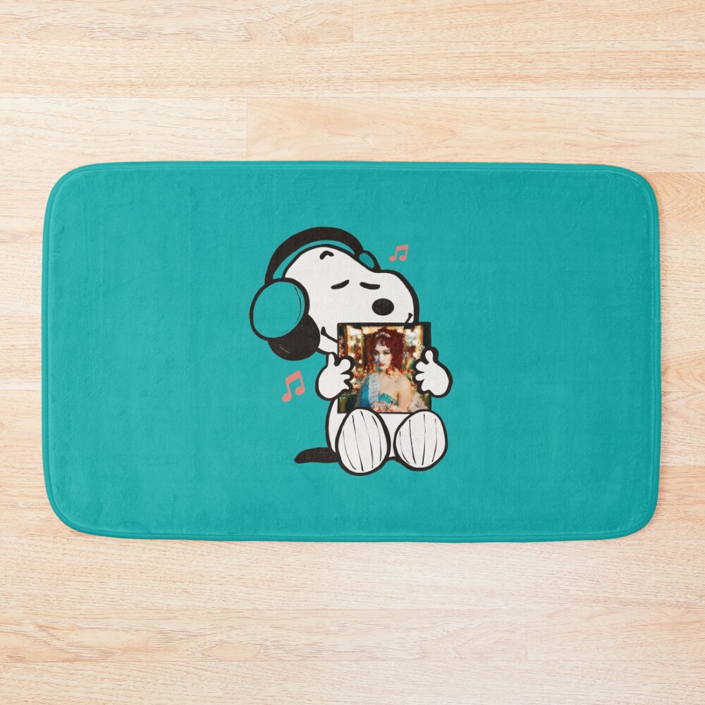 Snoopy Listening To The Rise And Fall Of A Midwest Princess Bath Mat