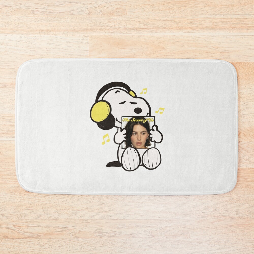 Snoopy Listening To The Secret Of Us Bath Mat