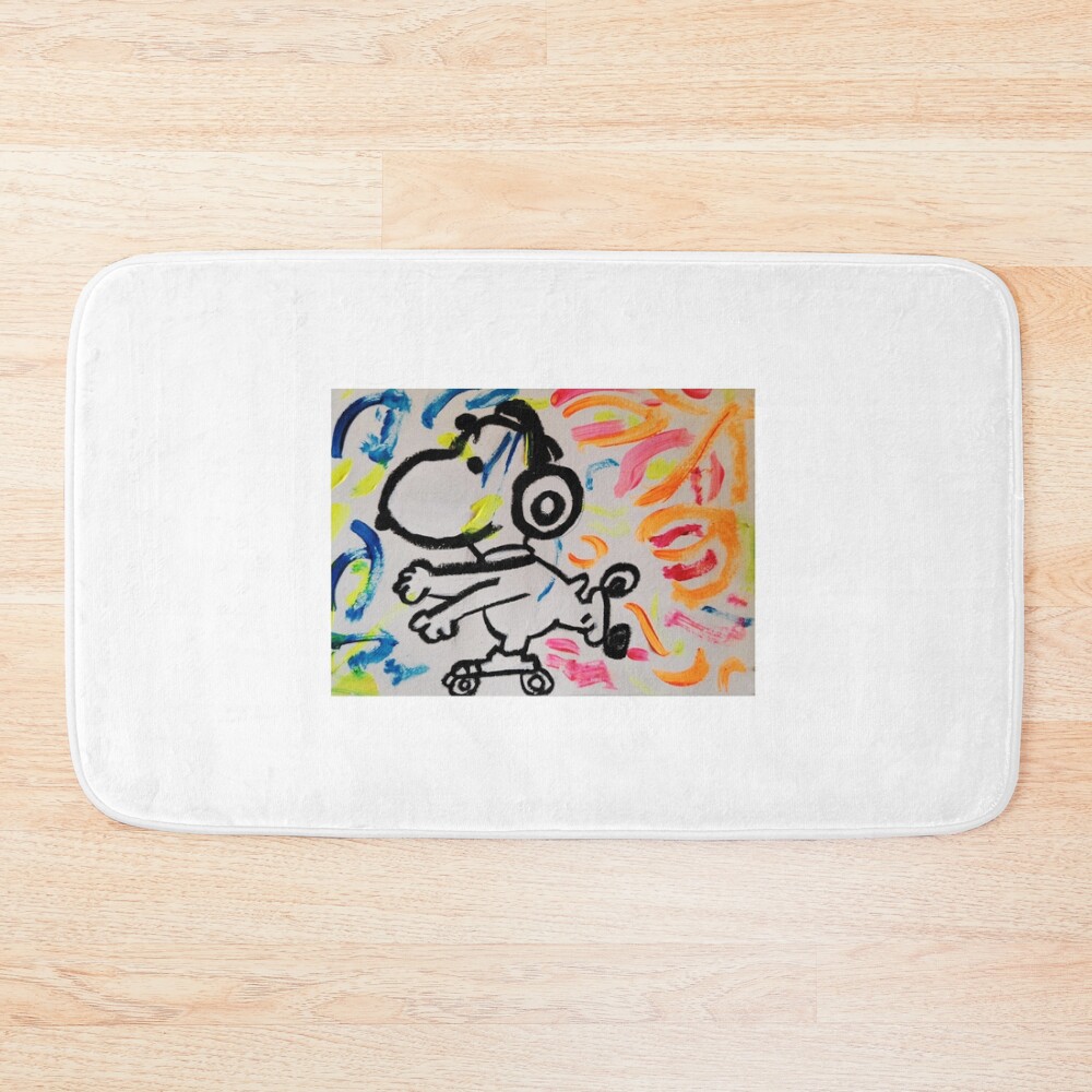 Snoopy With The Walkman Bath Mat