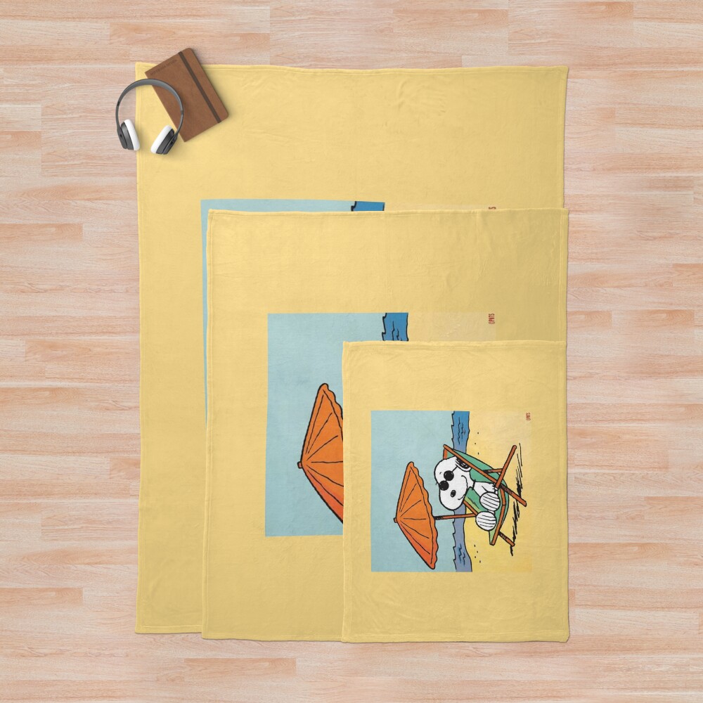 Snoopy At The Beach Throw Blanket - Image 3