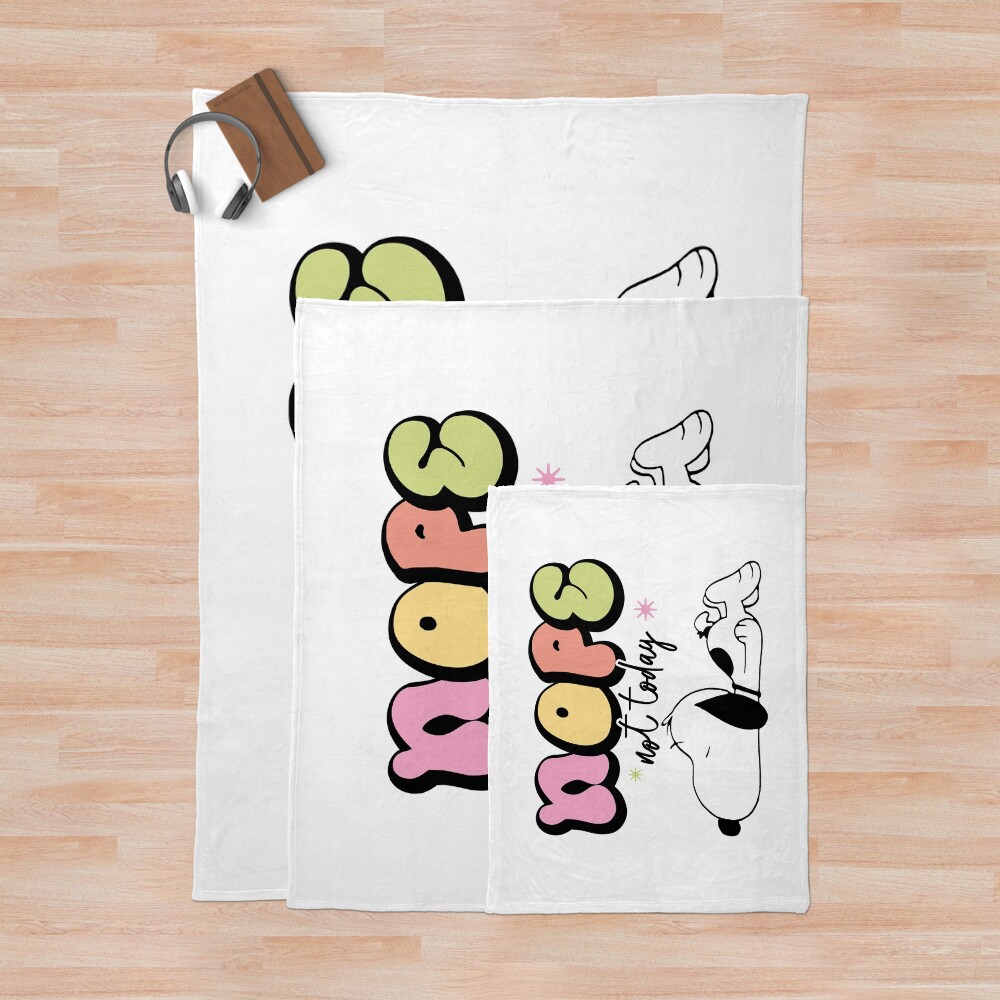Snoopy Nope Not Today Nope Not Today Throw Blanket - Image 3