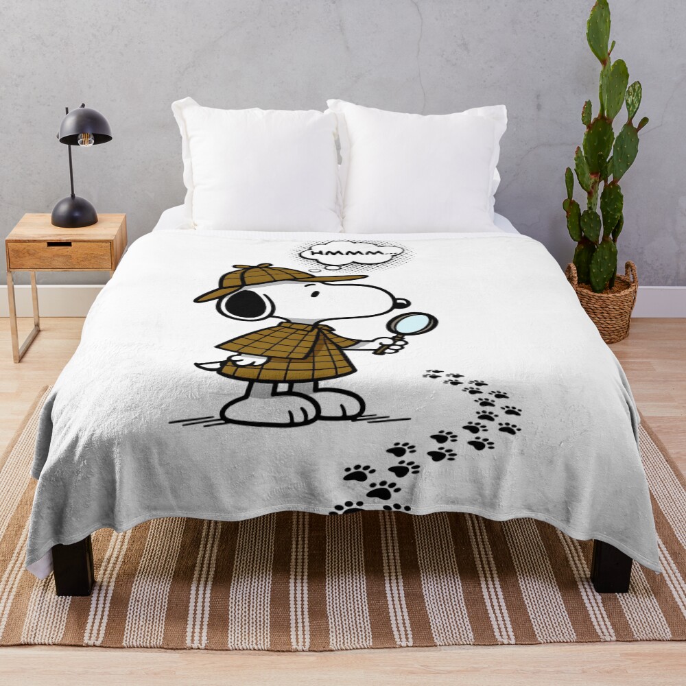Snoopy Detective Snoops Throw Blanket