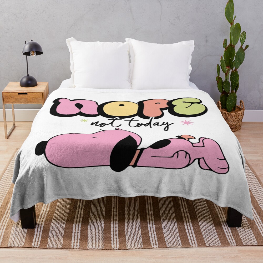 Snoopy Nope Not Today Nope Not Today Throw Blanket
