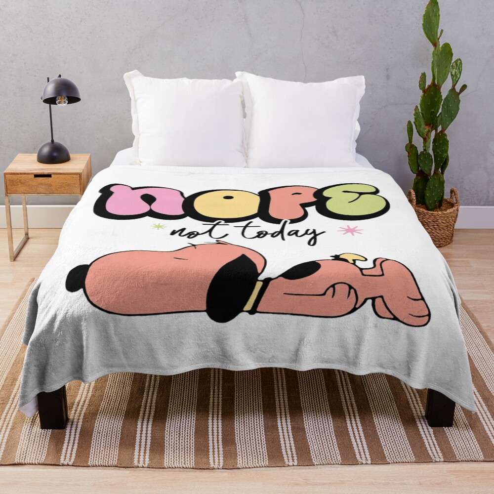 Snoopy Nope Not Today Nope Not Today Throw Blanket