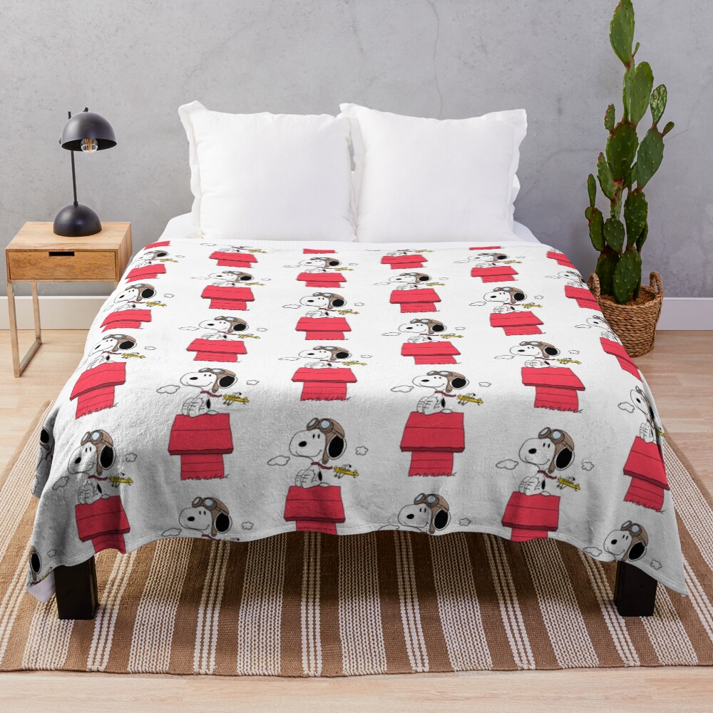 Pilot Snoopy Throw Blanket