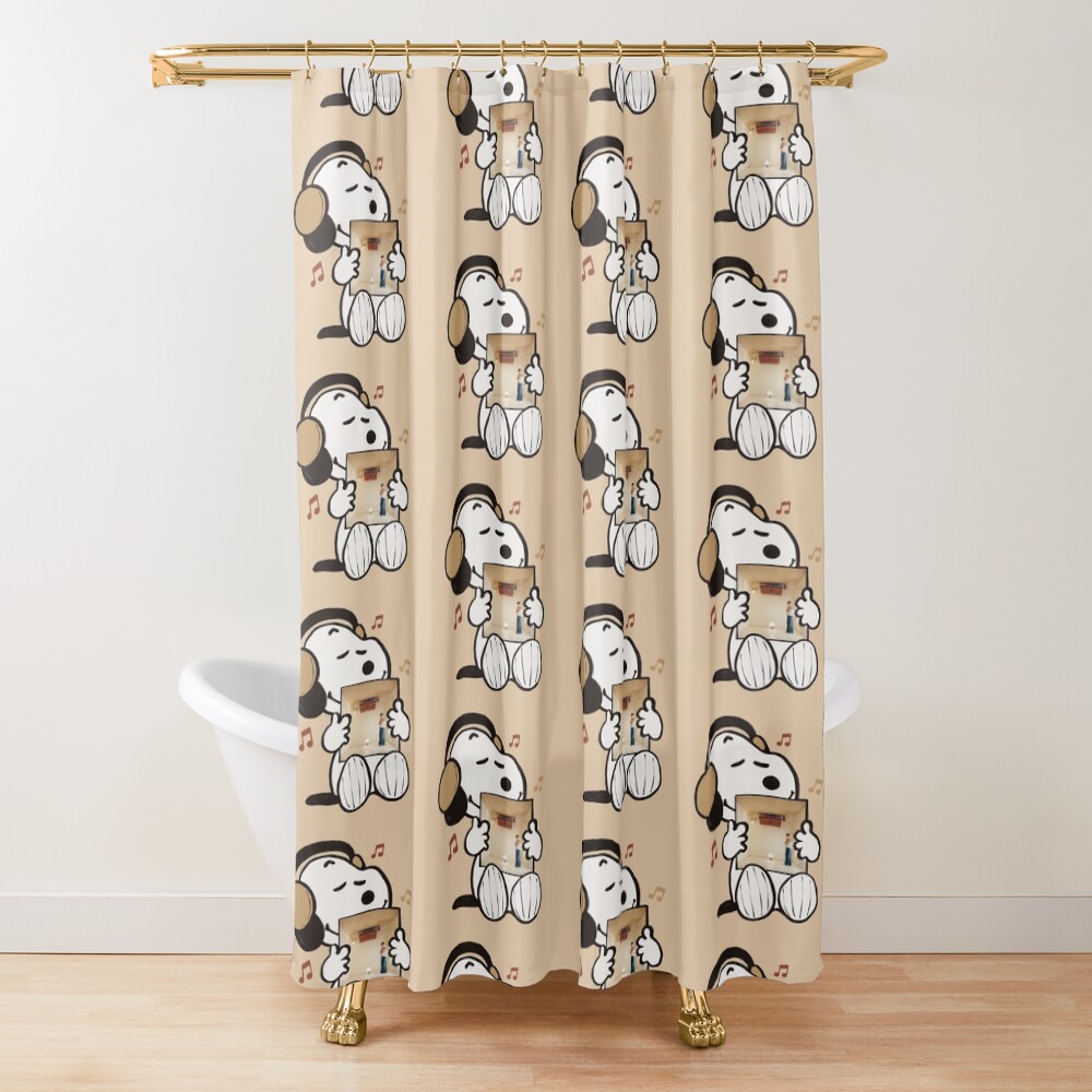 Snoopy Listening To Harry S House Shower Curtain