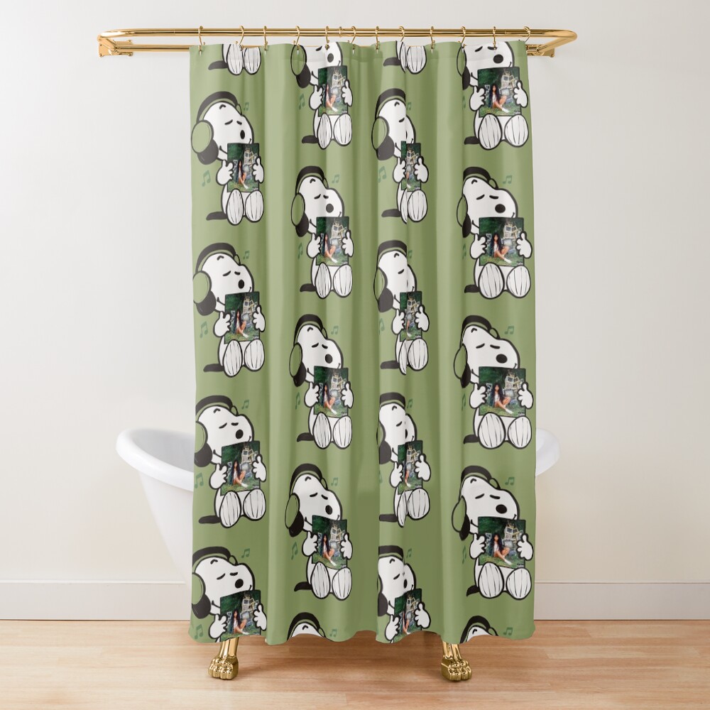 Snoopy Listening To Ctrl Shower Curtain