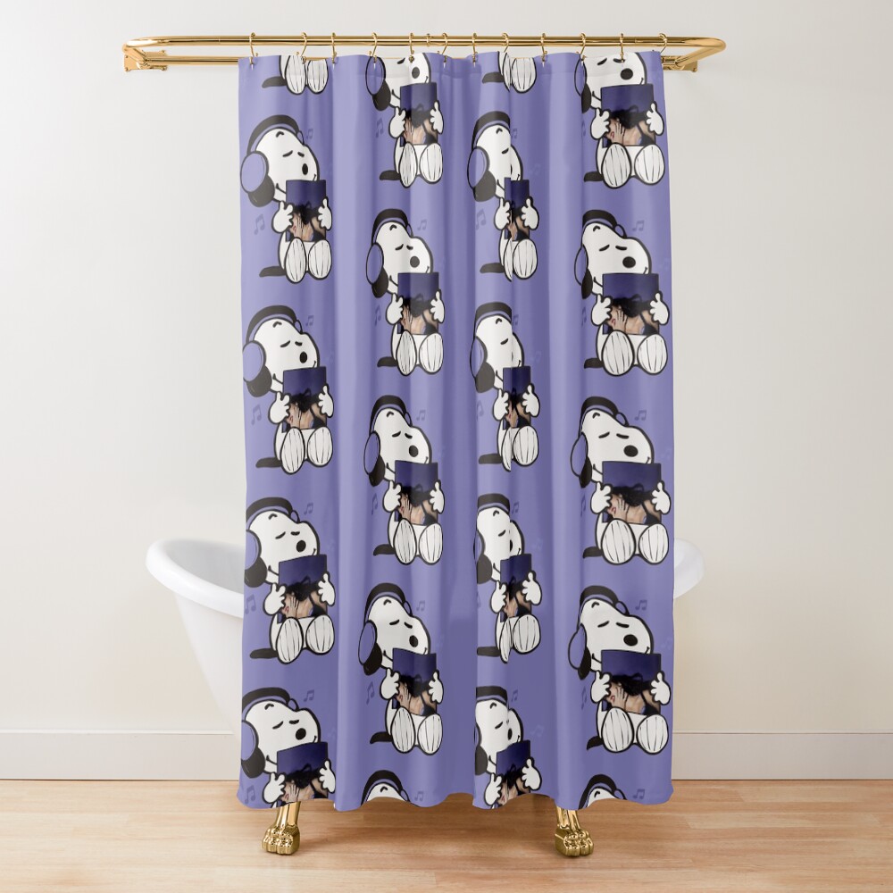 Snoopy Listening To Guts Shower Curtain