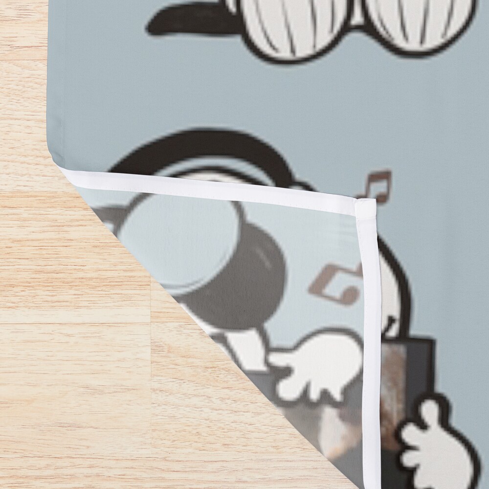 Snoopy Listening To Sling Shower Curtain - Image 2