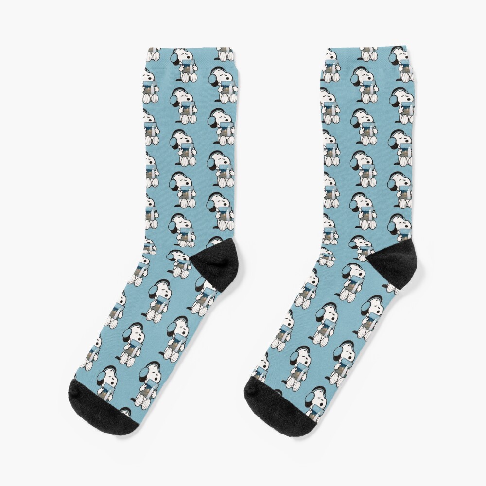 Snoopy Listening To Stranger In The Alps Socks