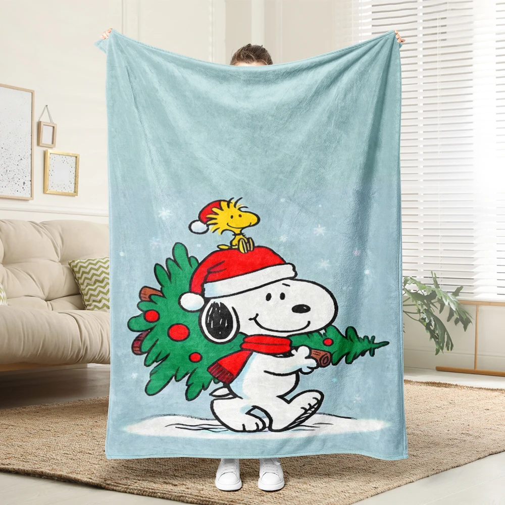 Hot Snoopy Christmas Blue Blanket